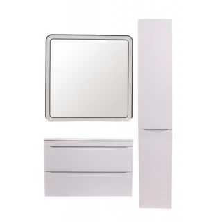 Комплект мебели Style Line Бергамо мини 80 подвесная Люкс Plus белый антискрейч