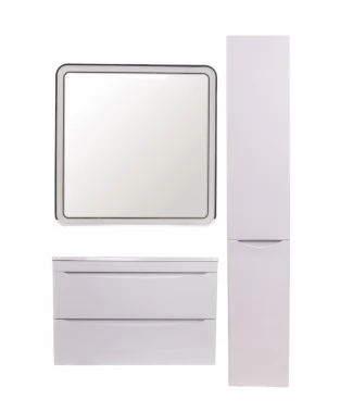 Комплект мебели Style Line Бергамо мини 80 подвесная Люкс Plus белый антискрейч