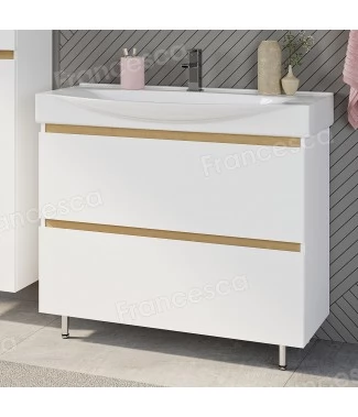 Тумба с раковиной Венеция Bianco 105 напольная 2 ящ. (белая, ум. Элвис 105)