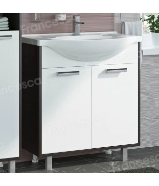 Тумба с раковиной Francesca Eco 75 венге/белый (2 дв. ум. Элеганс 75) (витринный образец)