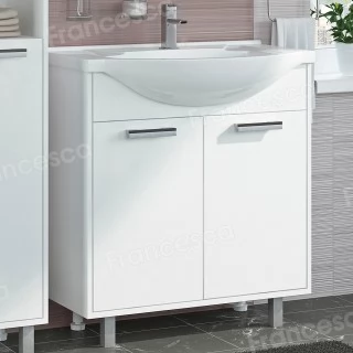 Тумба с раковиной Francesca Eco 75 белый (2 дв. ум. Элеганс 75) (витринный образец)
