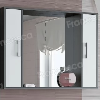Шкаф-зеркало Francesca Eco 100 белый-венге