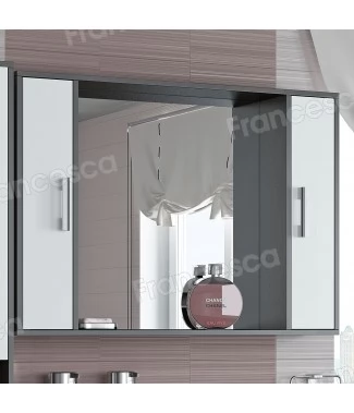 Шкаф-зеркало Francesca Eco 105 белый-венге