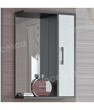 Шкаф-зеркало Francesca Eco 50 белый-венге