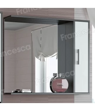 Шкаф-зеркало Francesca Eco 85 белый-венге