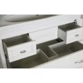 Тумба с раковиной ASB-Woodline Модерн 105 белая, патина серебро. Фото 2