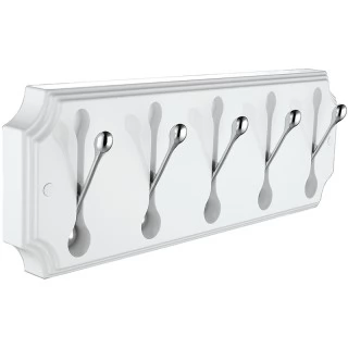 Панель (пластик) Elghansa Hermitage HRM-690-White/Chrome с 5 круглыми крючками