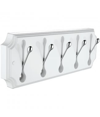 Панель (пластик) Elghansa Hermitage HRM-690-White/Chrome с 5 круглыми крючками