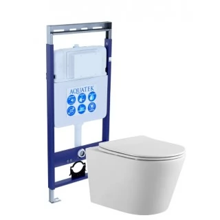 Комплект Aquatek SET AQUATEK Вега инсталляция INS-0000012 с унитазом ВЕГА AQ1905-00 с сиденьем микролифт