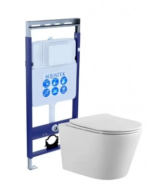 Комплект Aquatek SET AQUATEK Вега инсталляция INS-0000012 с унитазом ВЕГА AQ1905-00 с сиденьем микролифт