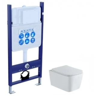 Комплект Aquatek SET AQUATEK ЛИБРА N-14 cm инсталляция INS-0000014 с унитазом AQ1148N-00 с сиденьем микролифт
