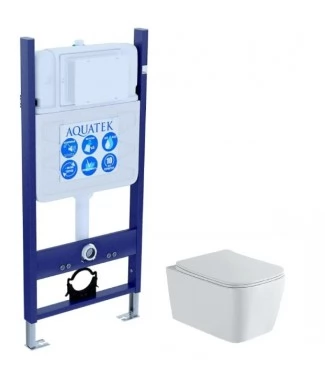 Комплект Aquatek SET AQUATEK ЛИБРА N-14 cm инсталляция INS-0000014 с унитазом AQ1148N-00 с сиденьем микролифт