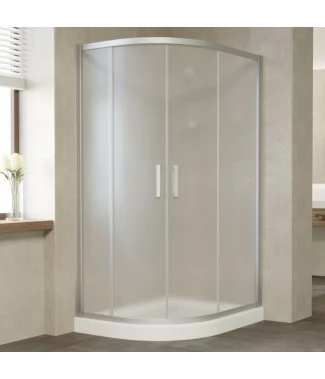 Душевой уголок Vegas Glass ZS-F 120*100 07 10 профиль матовый хром, стекло сатин