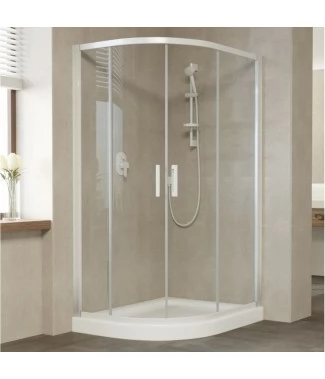 Душевой уголок Vegas Glass ZS-F 120*110 01 01 профиль белый, стекло прозрачное