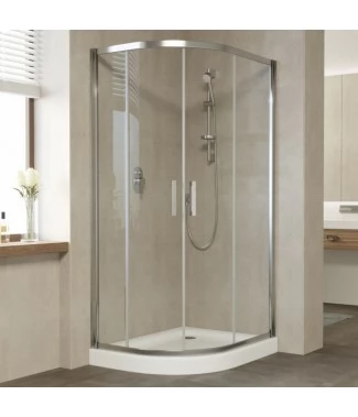 Душевой уголок Vegas Glass ZS-F 120*110 08 01 профиль глянцевый хром, стекло прозрачное