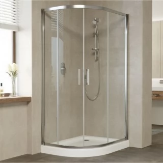 Душевой уголок Vegas Glass ZS-F 90*80 08 01 профиль глянцевый хром, стекло прозрачное