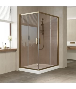 Душевой уголок Vegas Glass ZA-F 110*80 05 05 профиль бронза, стекло бронза