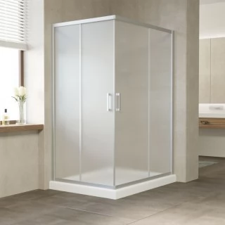 Душевой уголок Vegas Glass ZA-F 100*90 07 10 профиль матовый хром, стекло сатин