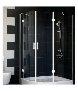 Душевой уголок Vegas Glass AFS-F 120*90 01 01 R профиль белый, стекло прозрачное