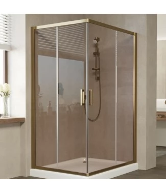 Душевой уголок Vegas Glass ZA-F 90*80 05 05 профиль бронза, стекло бронза