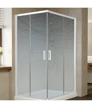 Душевой уголок Vegas Glass ZA-F 90*80 01 02 профиль белый, стекло шиншилла