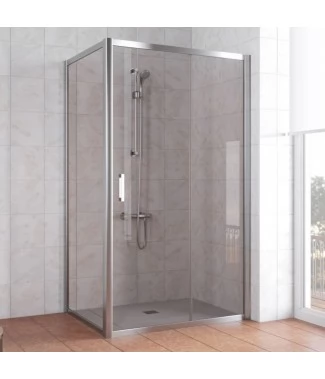 Душевой уголок Vegas Glass ZP+ZPV 110*100 08 05 профиль глянцевый хром, стекло бронза