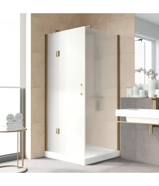 Душевой уголок Vegas Glass AFP-Fis Lux 120*90 05 10 L профиль бронза, стекло сатин