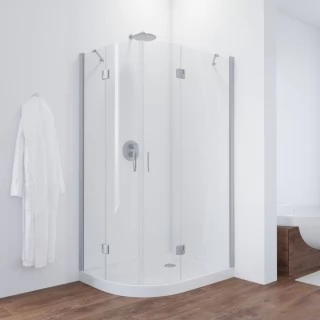 Душевой уголок Vegas Glass AFS-F 100*80 08 01 R профиль глянцевый хром, стекло прозрачное