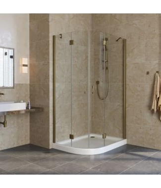 Душевой уголок Vegas Glass AFS-F 100*90 05 01 L профиль бронза, стекло прозрачное