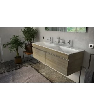 Тумба с раковиной Velvex Pulsus 140, дуб сонома