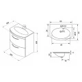 Тумба с раковиной De Aqua Лонг 60 белая. Фото 2