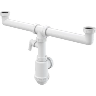 Сифон для кухонной мойки Alcaplast A448P-DN50/40 белый