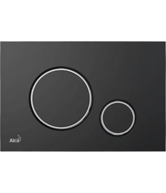 Кнопка смыва AlcaPlast THIN M778 черный матовый , хром глянцевый