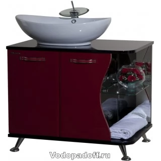 Тумба с раковиной Bellezza Рио 70 R, бордовый