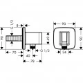 Шланговое подсоединение с держателем Hansgrohe Fixfit Porter E 26485000 хром. Фото 1