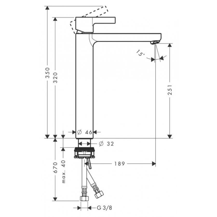 Смеситель Hansgrohe Metris S 31023000 для раковины. Фото 1