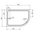 Поддон для душа Cezares Tray R550 100х80 см акриловый R. Фото 2
