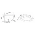 Поддон для душа Cezares Tray R550 120х100 см акриловый R. Фото 1