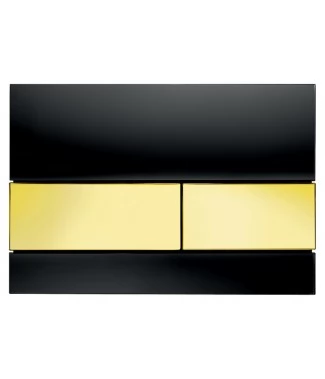 Кнопка смыва TECE Square 9240808 черное стекло, кнопка золото