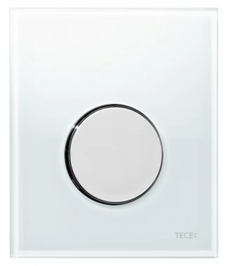 Кнопка смыва TECE Loop Urinal 9242660 белое стекло, кнопка хром