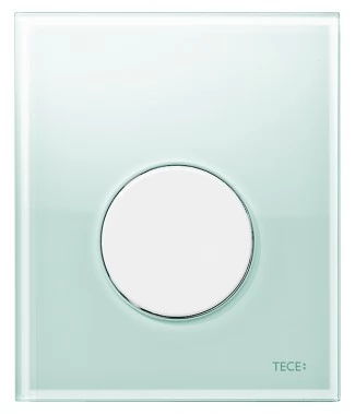 Кнопка смыва TECE Loop Urinal 9242651 зеленое стекло, кнопка белая