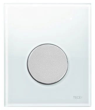Кнопка смыва TECE Loop Urinal 9242659 белое стекло, кнопка хром матовый