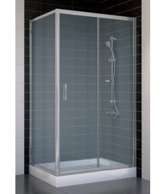 Душевой уголок Vegas Glass ZP+ZPV 100*70 07 10 профиль матовый хром, стекло сатин