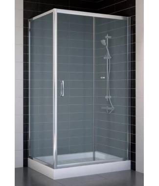 Душевой уголок Vegas Glass ZP+ZPV 100*70 08 10 профиль глянцевый хром, стекло сатин