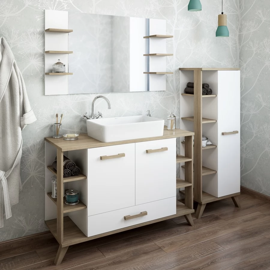 Комплект мебели Sanflor Ингрид 120, белый матовый, швейцарский вяз