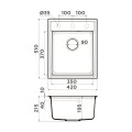 Мойка кухонная Omoikiri Daisen 42-SA бежевый. Фото 1