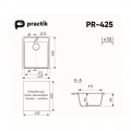 Кухонная мойка Practik PR-M-425-002 без сифона, слоновая кость. Фото 1