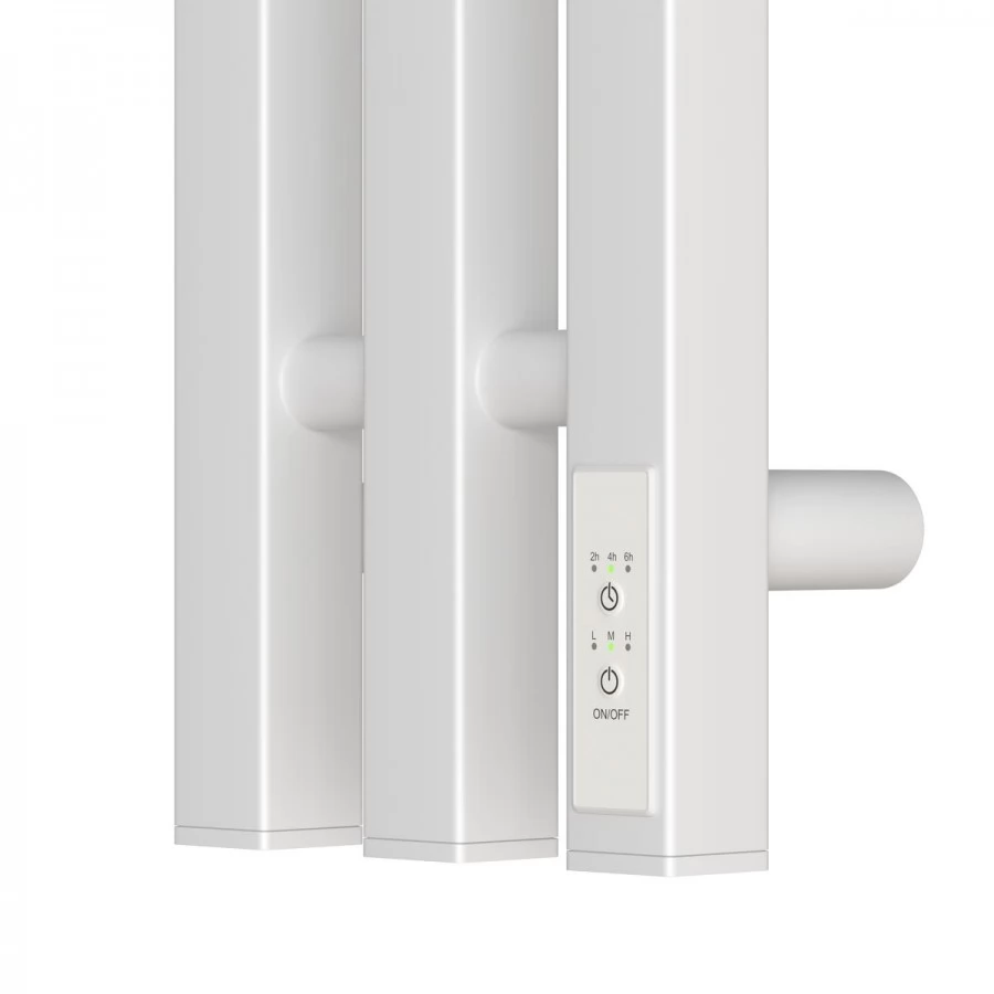 Полотенцесушитель электрический APEXTERMO Sirius SR10112WM 1100x120 с крючками, белый матовый, I-образный. Фото 2