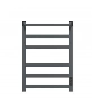 Полотенцесушитель электрический APEXTERMO Terra TR11164GF 600x400 с крючками и полкой, графит металлик, лесенка