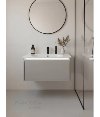 Тумба с раковиной Francesca Avanti Panda 80, DR-01-80, подвесная, с подсветкой, серая